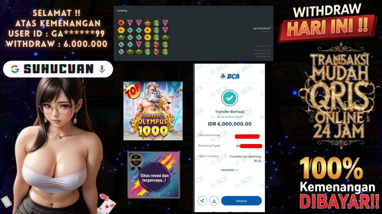 SUHUCUAN JACKPOT SLOT GATES OF OLYMPUS 1000